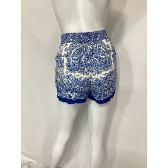 Allsaints 'Aleida Rafaela' Blue Satin Shorts Size 8 - Picture 3 of 4